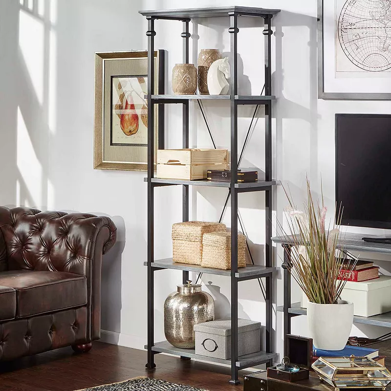 HomeVance Derry Narrow 4-Shelf Bookcase