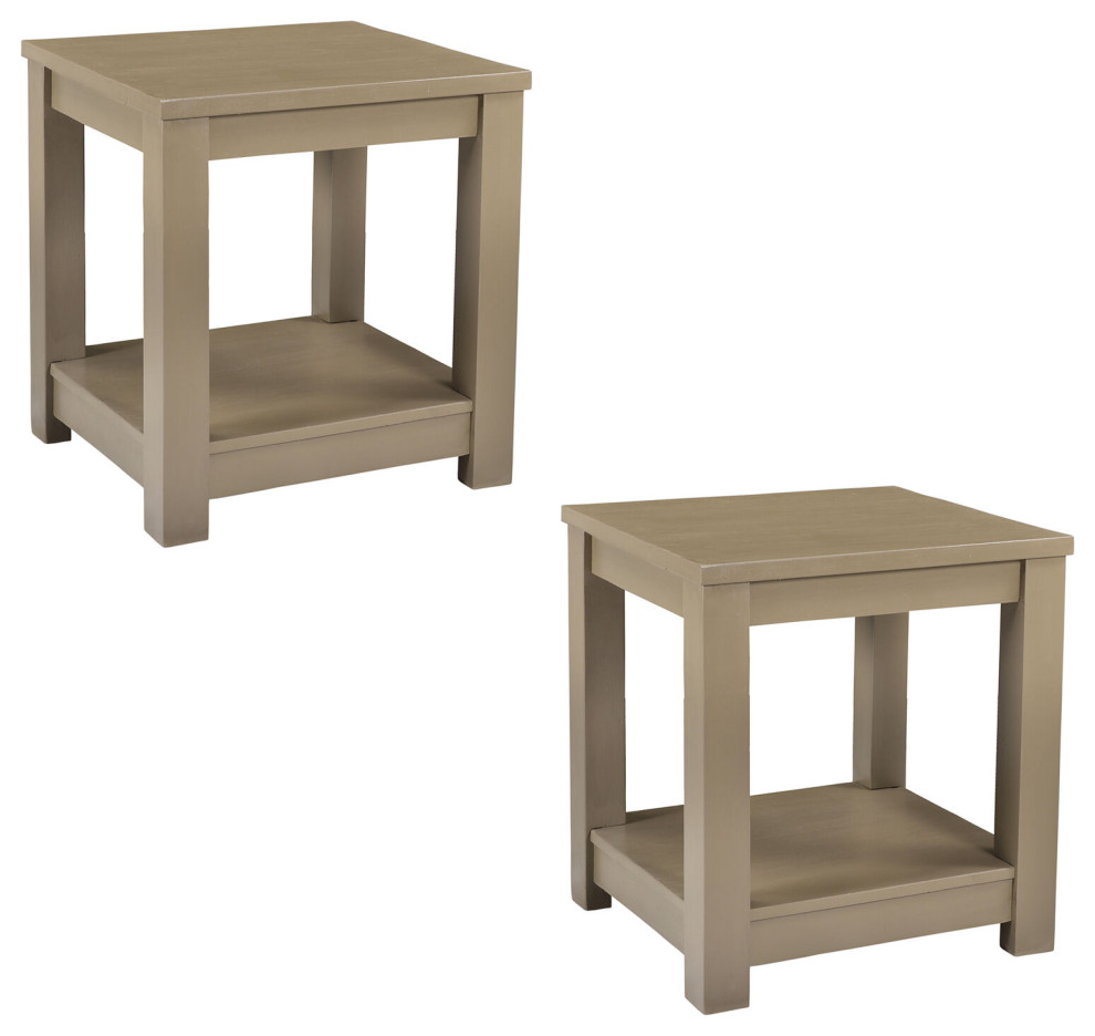 Ravenna Mango Wood End Table With Lower Storage Shelf in Seadrift  Set of 2   Transitional   Side Tables And End Tables   by Almo Fulfillment Services  Houzz