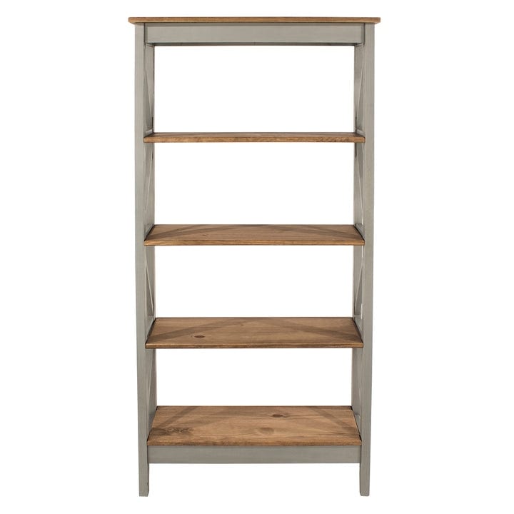 Wood Shelf Unit 5 Tier Corona Gray  Furniture Dash