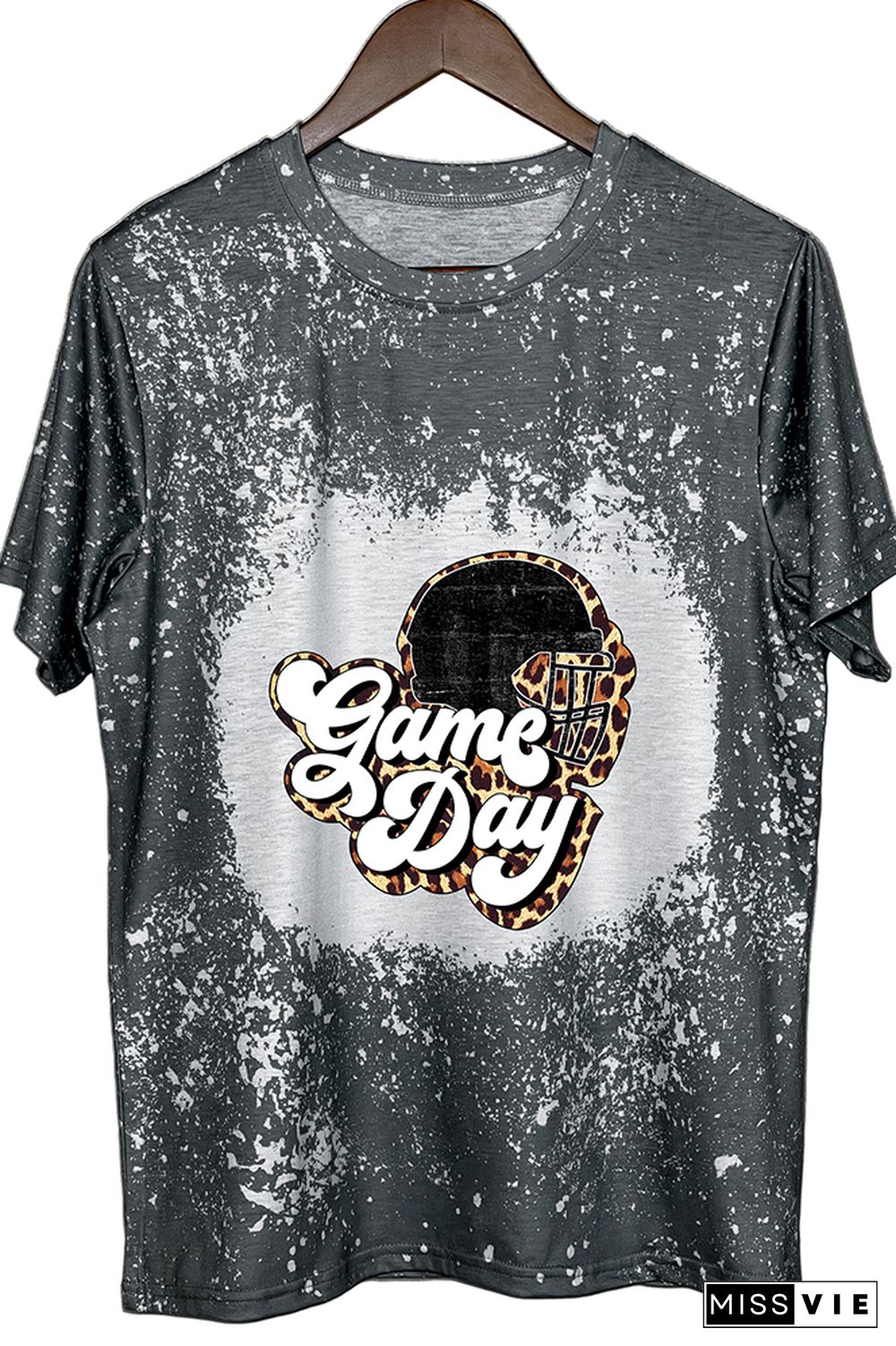 Game Day Helmet Leopard Graphic Tee Wholesale