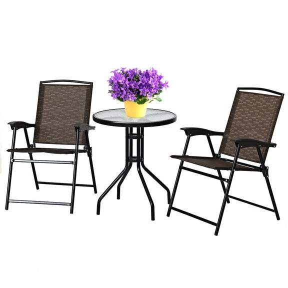 Costway 38461702 3 Pieces Bistro Patio Garden Furn...