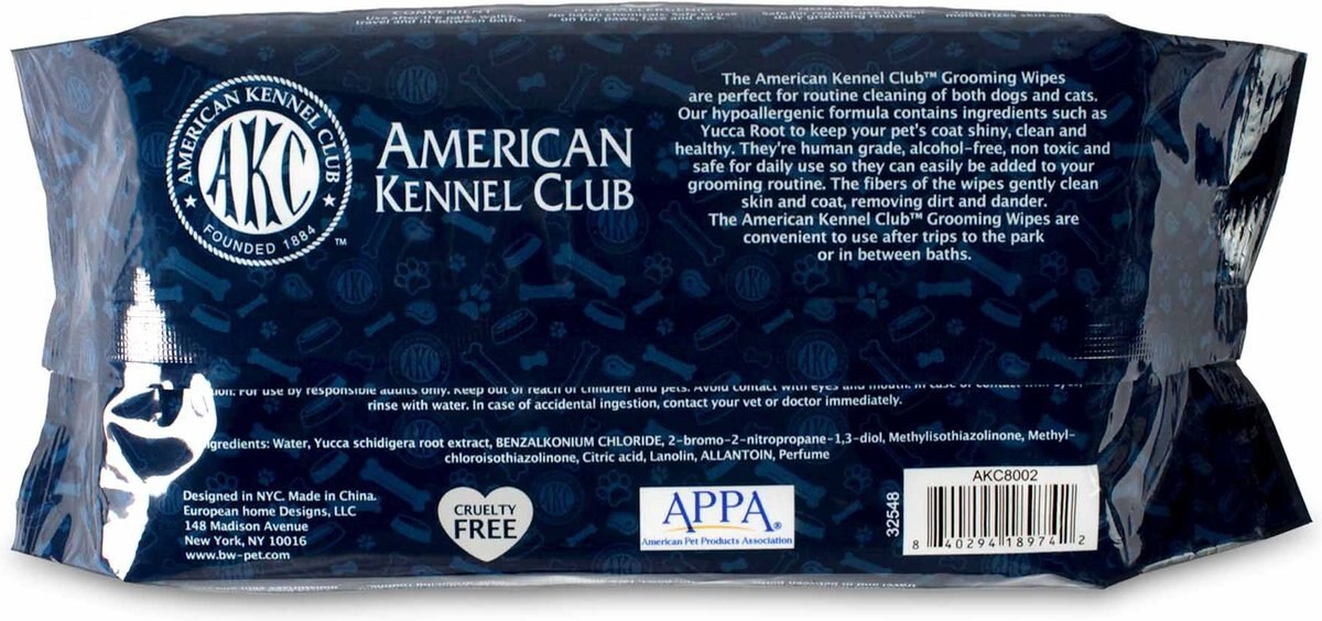 American Kennel Club Lavender Scent Dog Wipes， 100 count