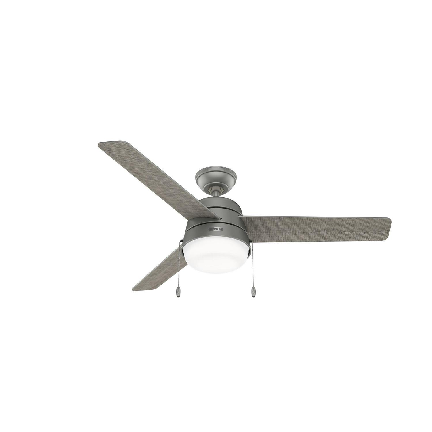 Hunter Fan 52 Aker Fresh White Ceiling Fan with LED Light and Pull Chain