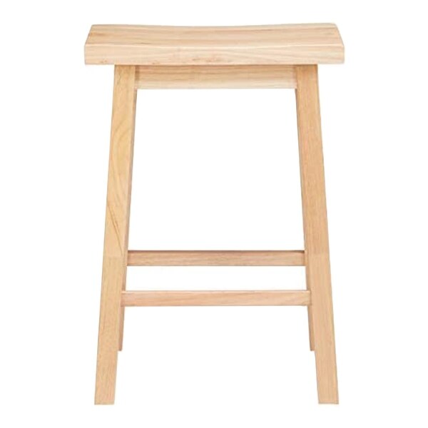 PJ Wood Classic Saddle-Seat 24 Inch Kitchen， Table， and Bar Counter Stool， Natural - 13.23