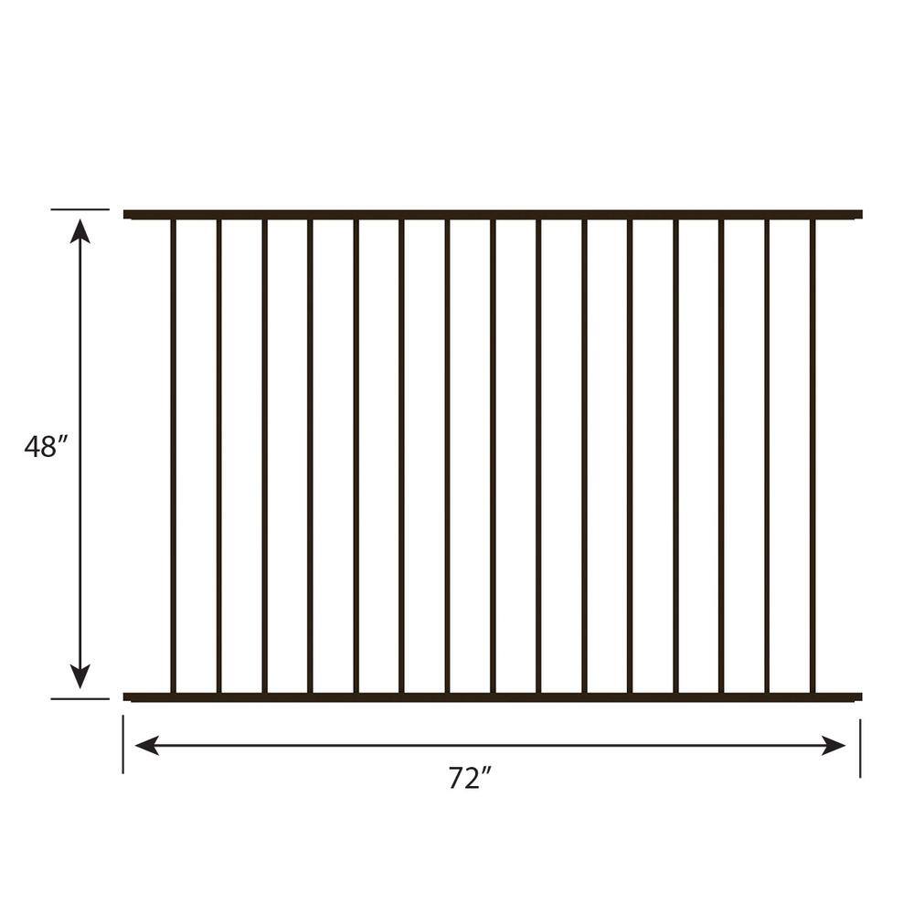 FORGERIGHT Newtown 4 ft. H x 6 ft. W Black Aluminum Pre-Assembled Fence Panel 863016