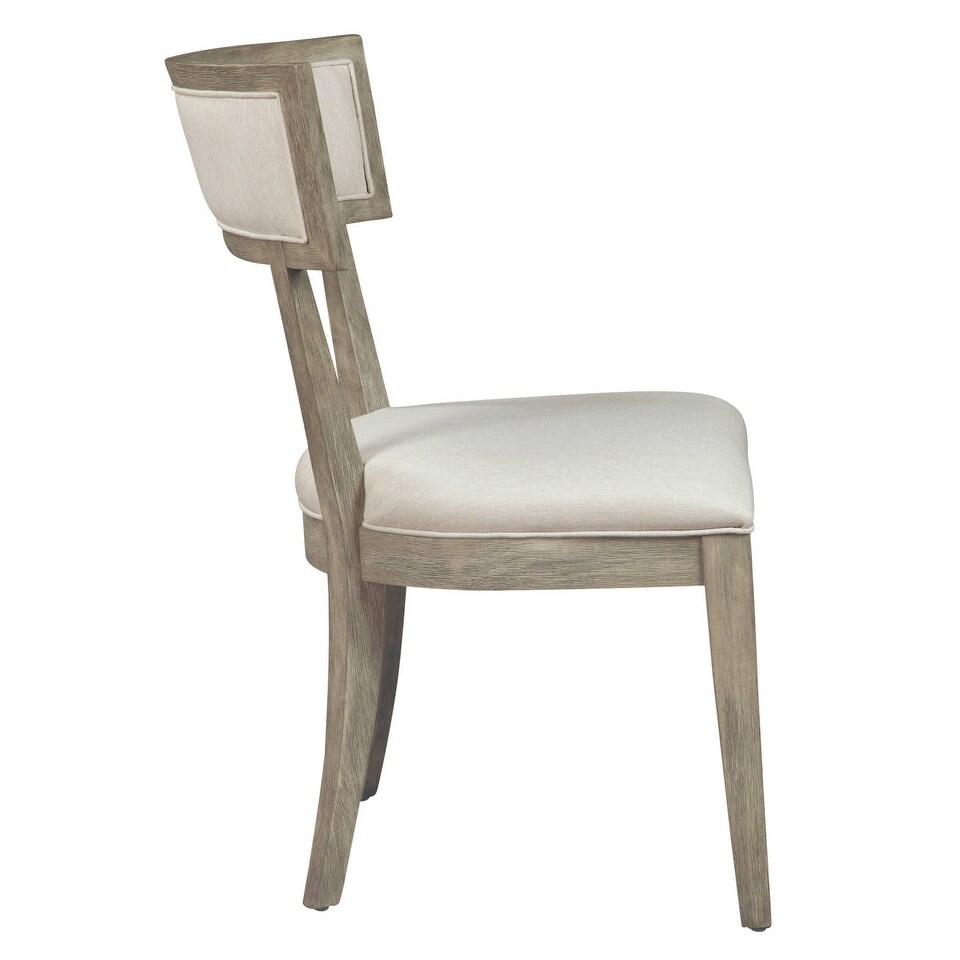 Solid Wood with Grey Linen Upholsty Dining Side Chair