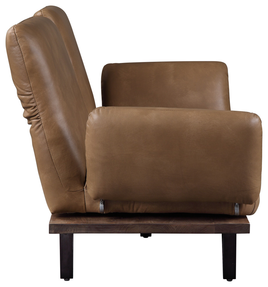 ACME Narech Sofa With Swivel  Nutmeg Top Grain Leather   Industrial   Sofas   by HedgeApple  Houzz