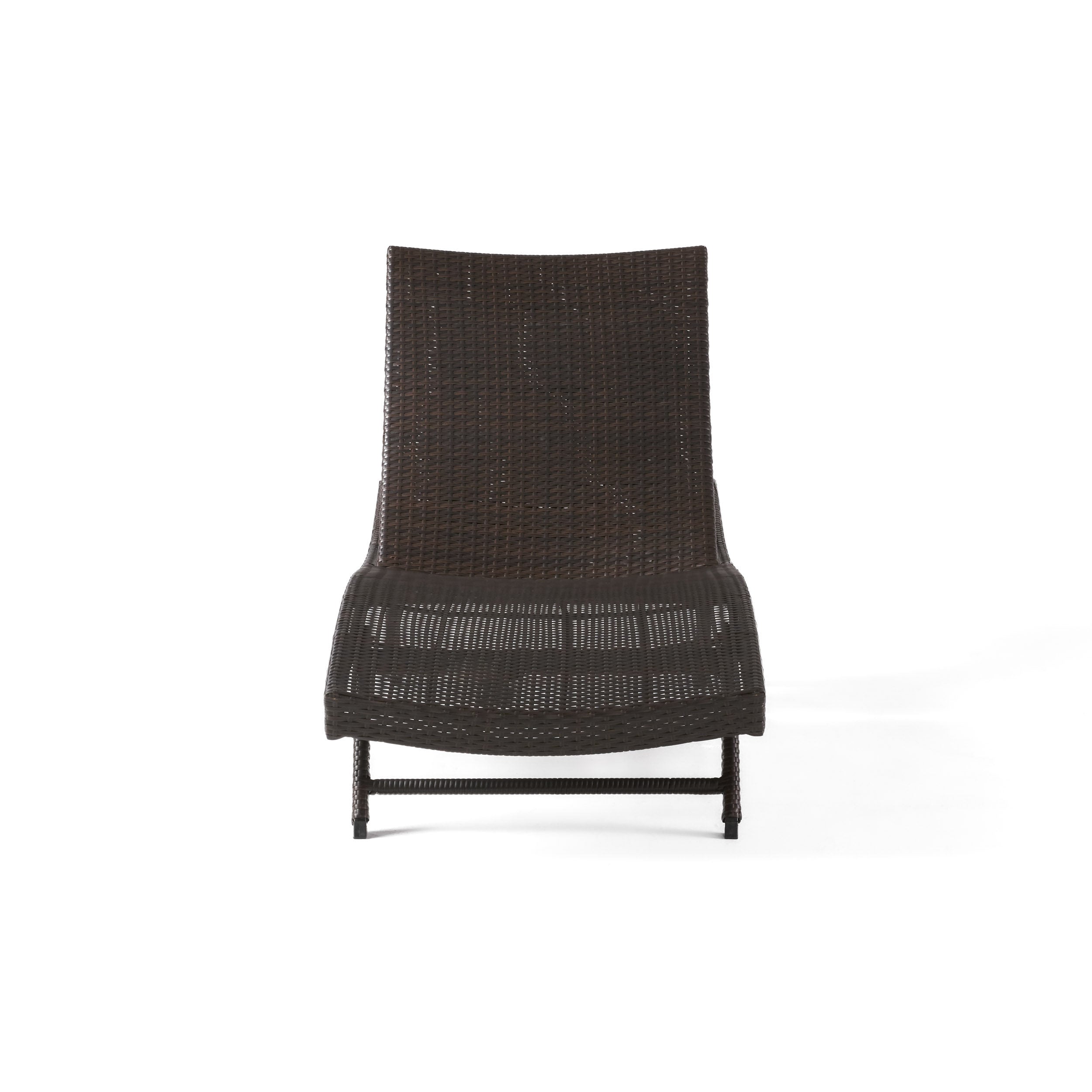 Eliana Outdoor Brown Wicker Adjustable Chaise Lounge Chair