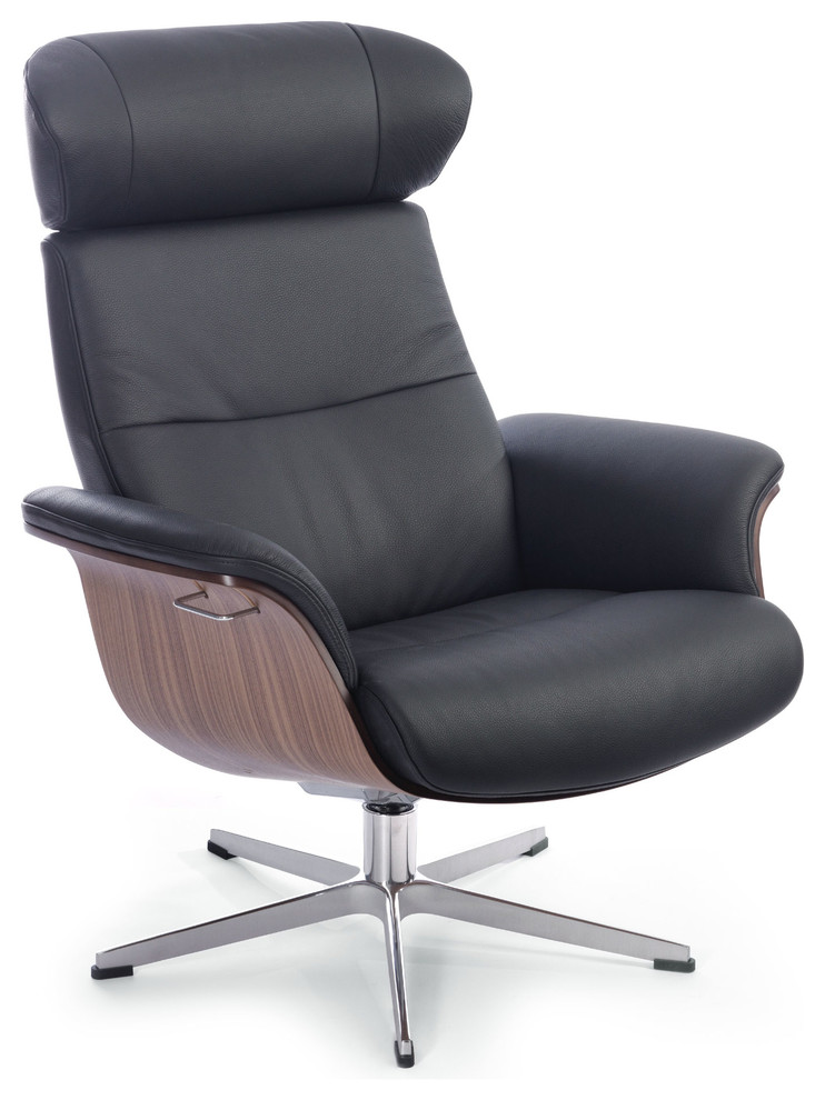 Conform Time out black leather lounge  chair recliner   Midcentury   Recliner Chairs   by Plush Pod Decor  Houzz