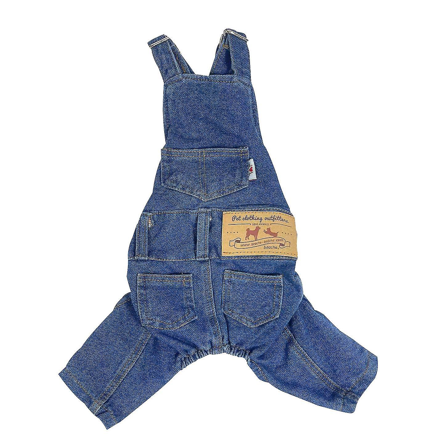 Dog Clothes Costumes， Pet Jean Overalls Clothes Pet Fashion Pants 5 Sizes Optional