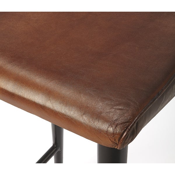 Butler Saddle Brown Leather Counter Stool