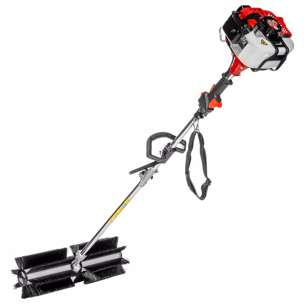 XtremepowerUS 43 cc 24 in. Portable Gas Power Brush Snow Sweeper and#8211; XDC Depot