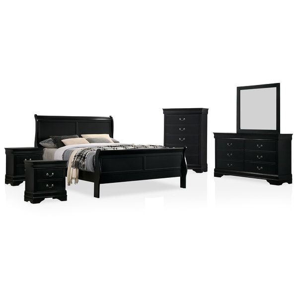 Furniture of America Lavina Transitional Solid Wood 6-Piece Bedroom Set - - 35634499