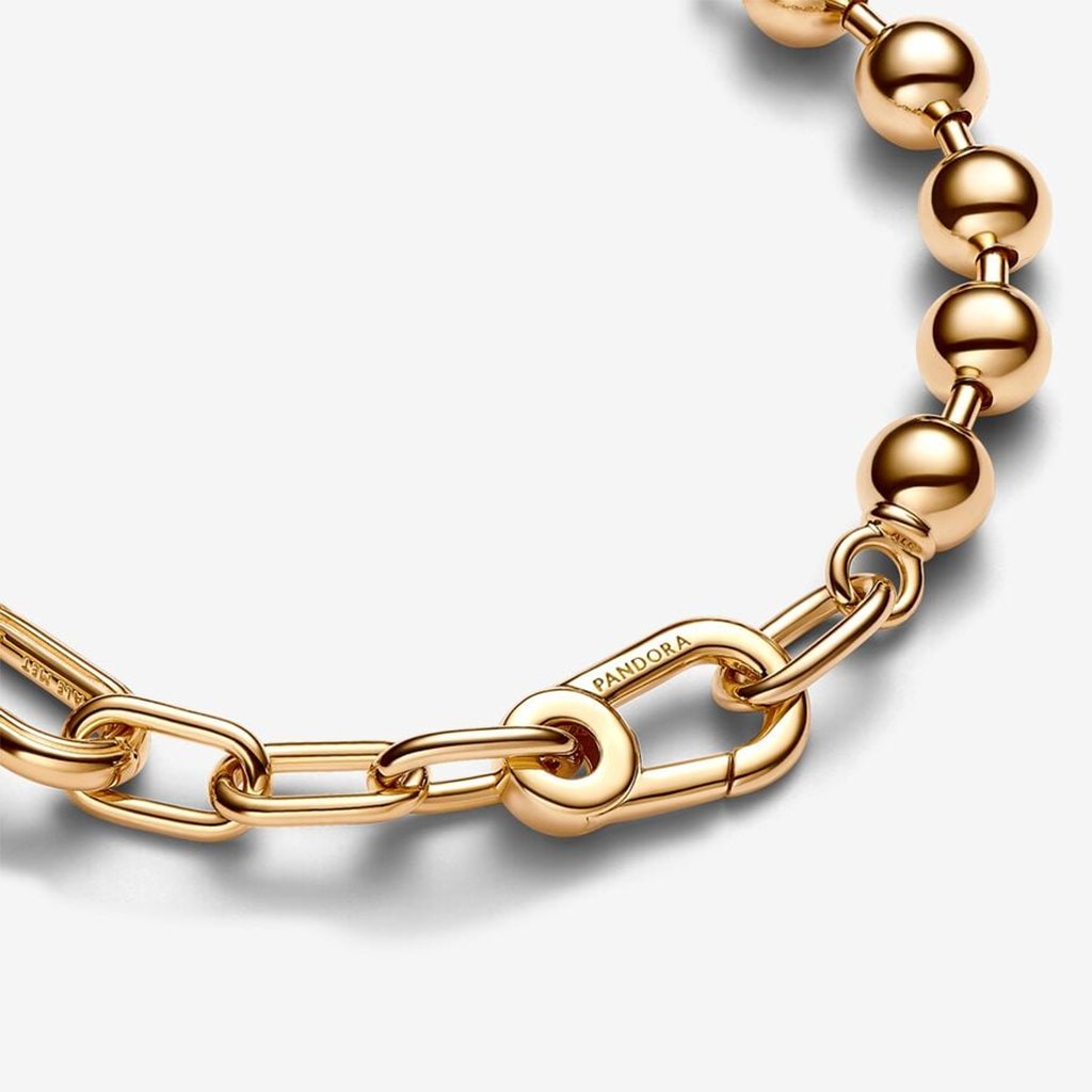 PANDORA  Pandora ME Metal Bead & Link Chain Bracelet in 14k Gold-plated unique metal blend