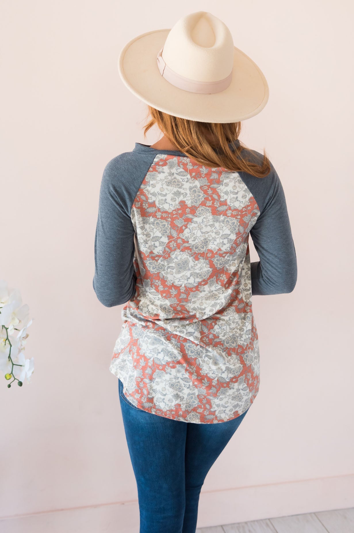 Perfection In Paisley Modest Baseball Tee