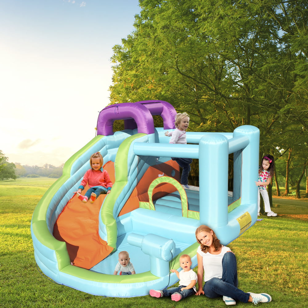 Beautops New Inflatable Bounce House, Slide Bouncer with Pool Area ,Climbing Wall, Large Jumping Area - as pic