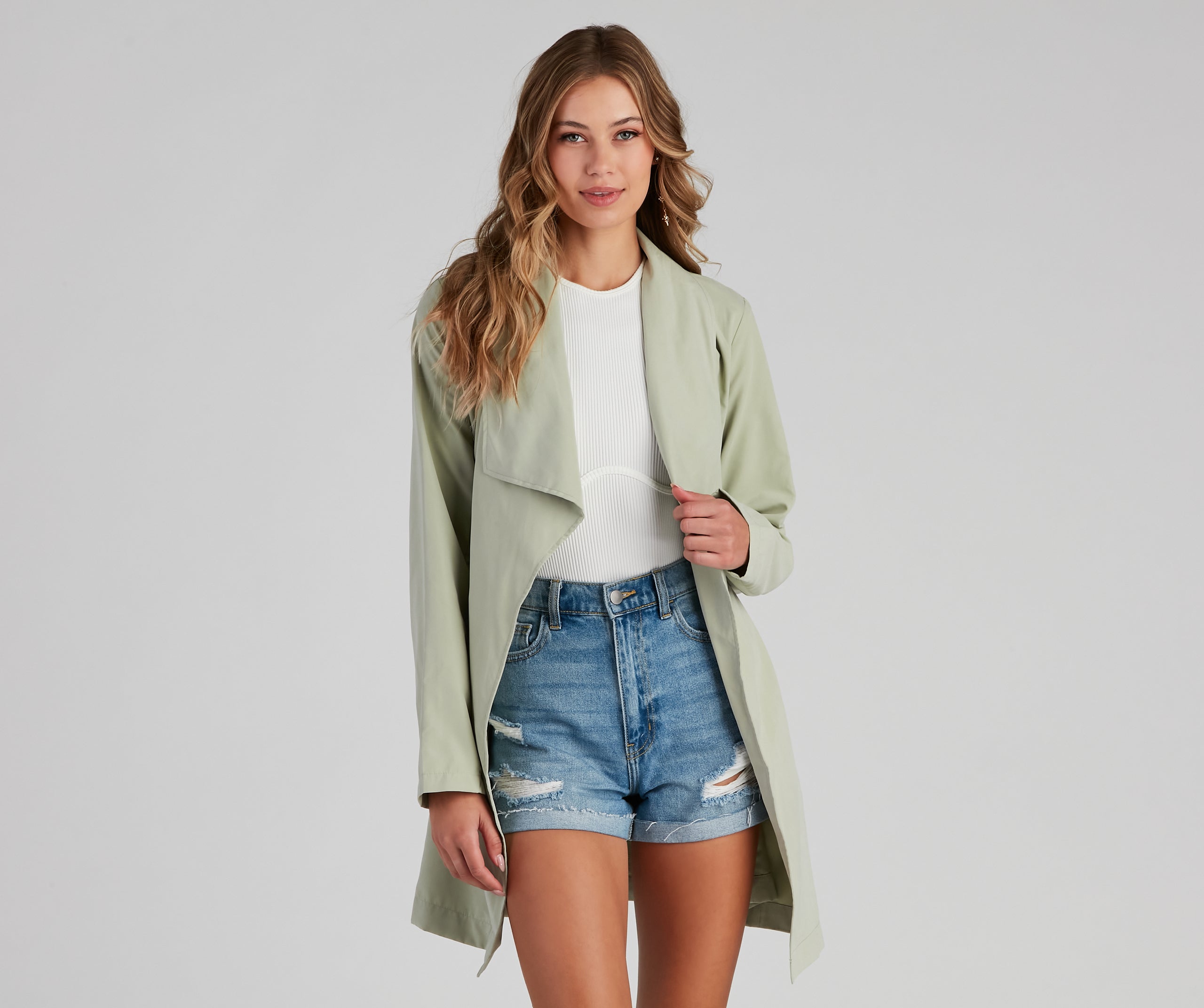 Handle It Draped Trench Coat