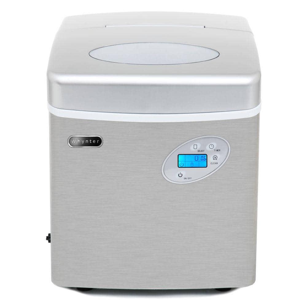 Whynter 49 lb Portable Ice Maker in Stainless Steel with Water Connection