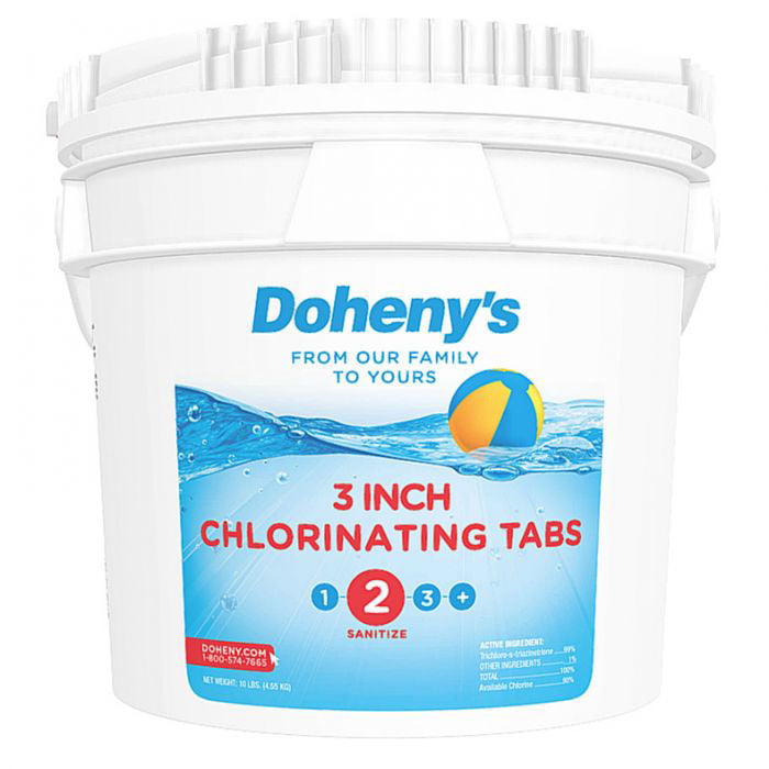 Doheny's 3 Inch Swimming Pool Chlorine Tablets | Pro-Grade Pool Sanitizer | Long Lasting & Slow Dissolving | Individually Wrapped | 99% Active Ingredient, 90% Stabilized Chlorine | 20 lb. Bucket