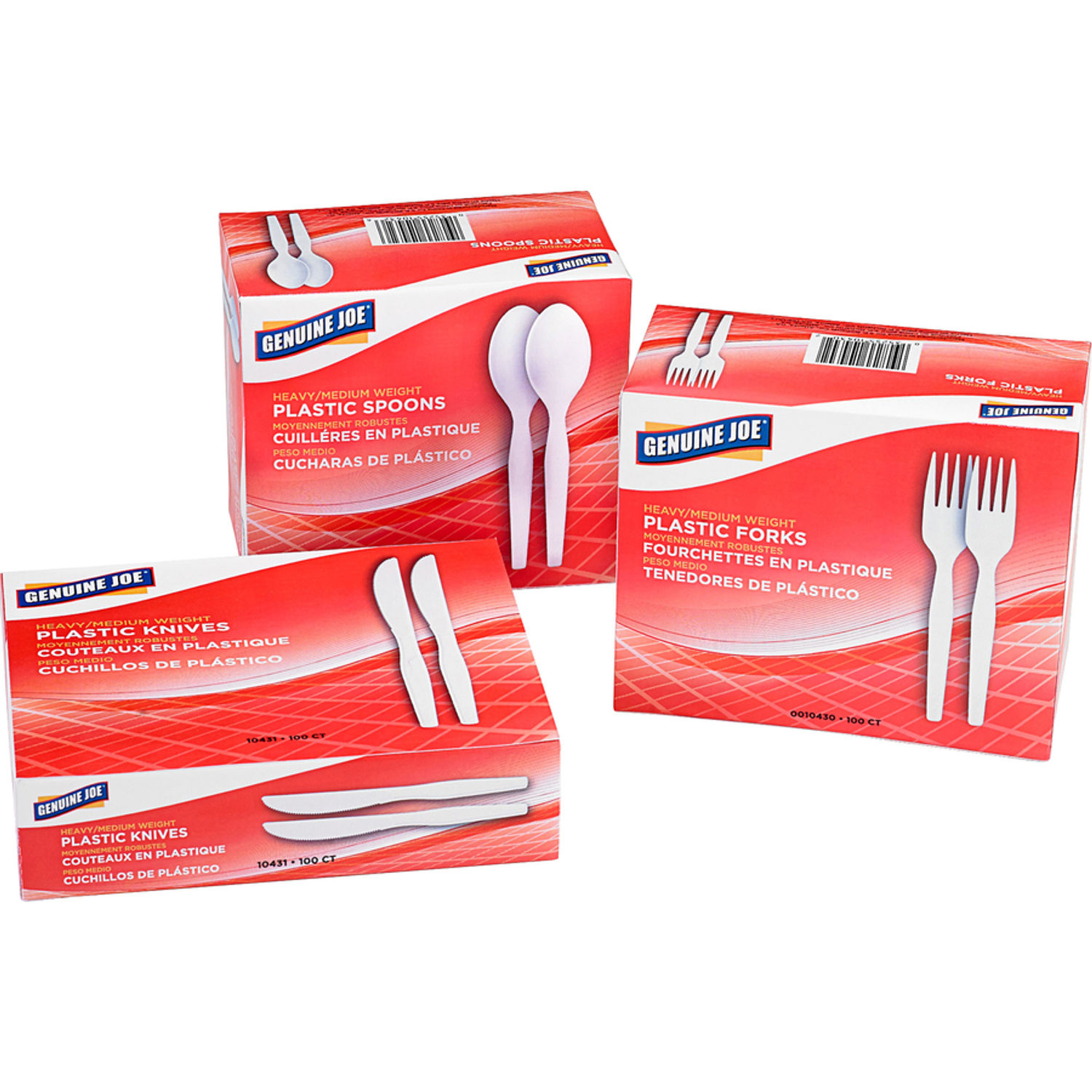 Heavyweight White Plastic Forks by Genuine Joe GJO0010430CT