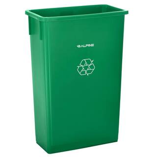 Alpine Industries 23 Gal. Green Waste Basket Commercial Trash Can 477-GRN