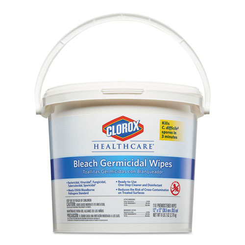 Clorox Bleach Germicidal Wipes | 12 x 12， Unscented， 110