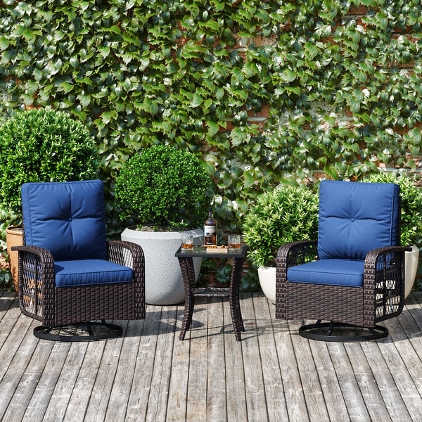 3 Pieces Outdoor Swivel Rocker Chair