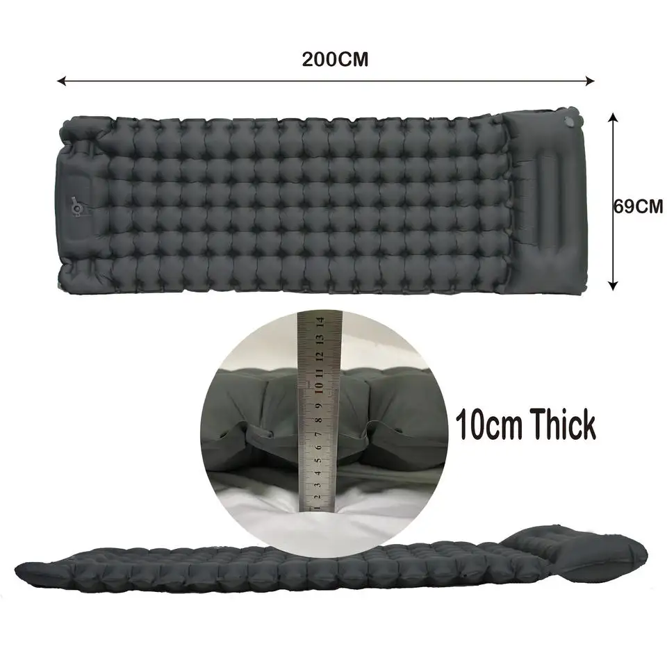 Super Quality 10cm Thick widened Self inflating Sleeping Pad Sleeping Mat Foot Pump Camping Pad Outdoor inflatable Camping Mat