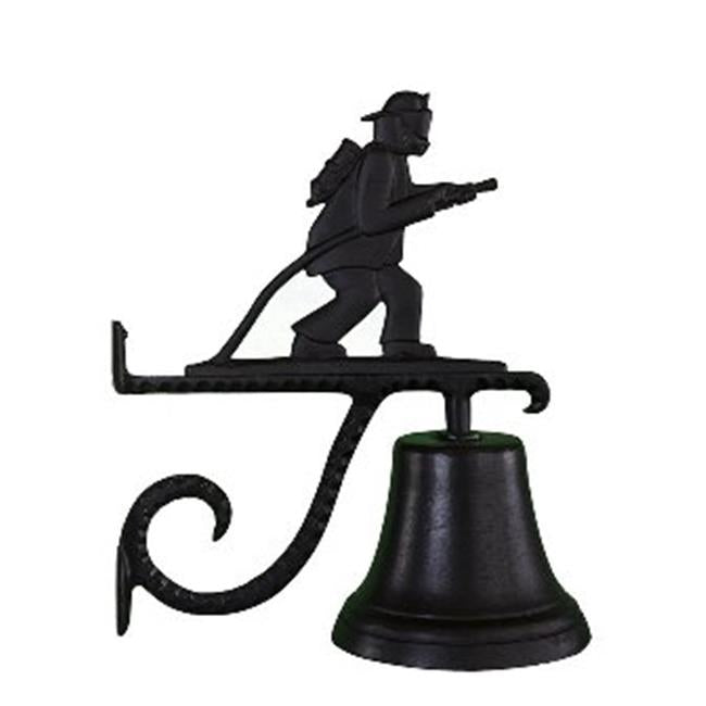 Montague Metal Products CB-1-91-SB Cast Bell With Satin Black Fireman Weathervane Ornament