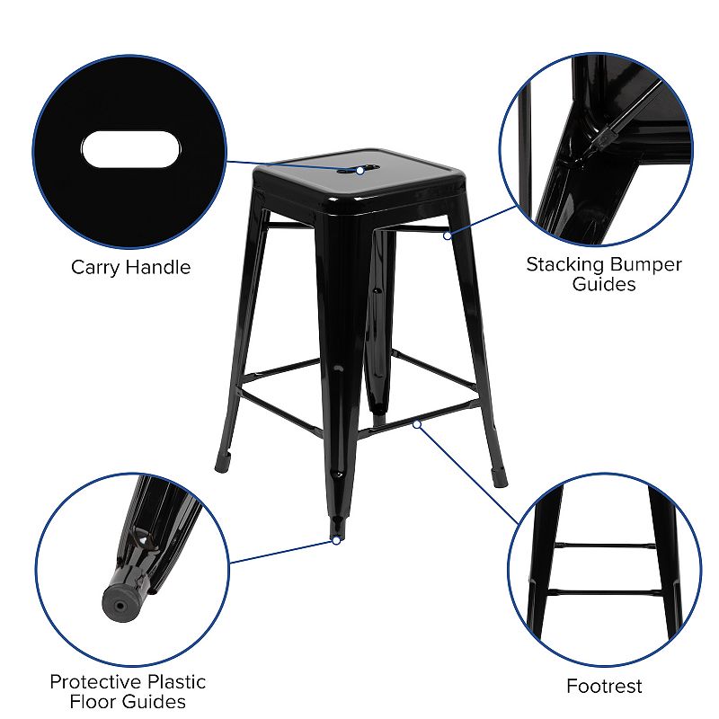 Flash Furniture Industrial Counter Stool 4-piece Set