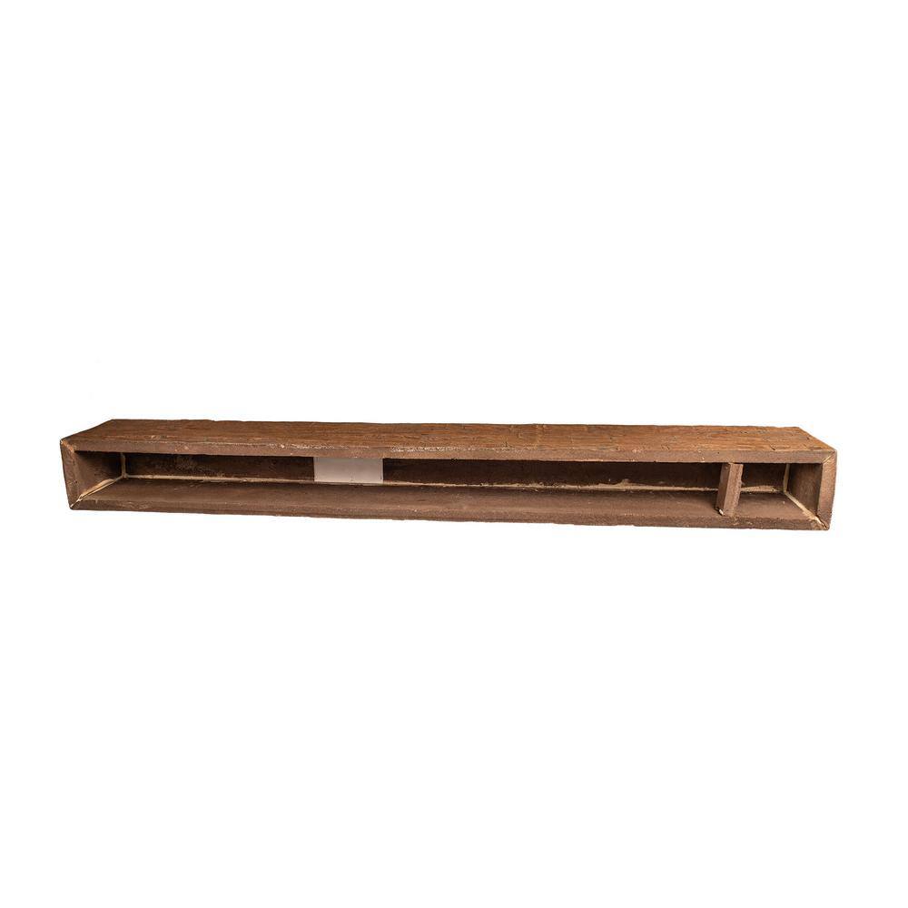 American Pro Decor 6 in. x 8 in. x 4 ft. Pecan Hand Hewn Faux Wood Cap-Shelf Mantel 5APD10929