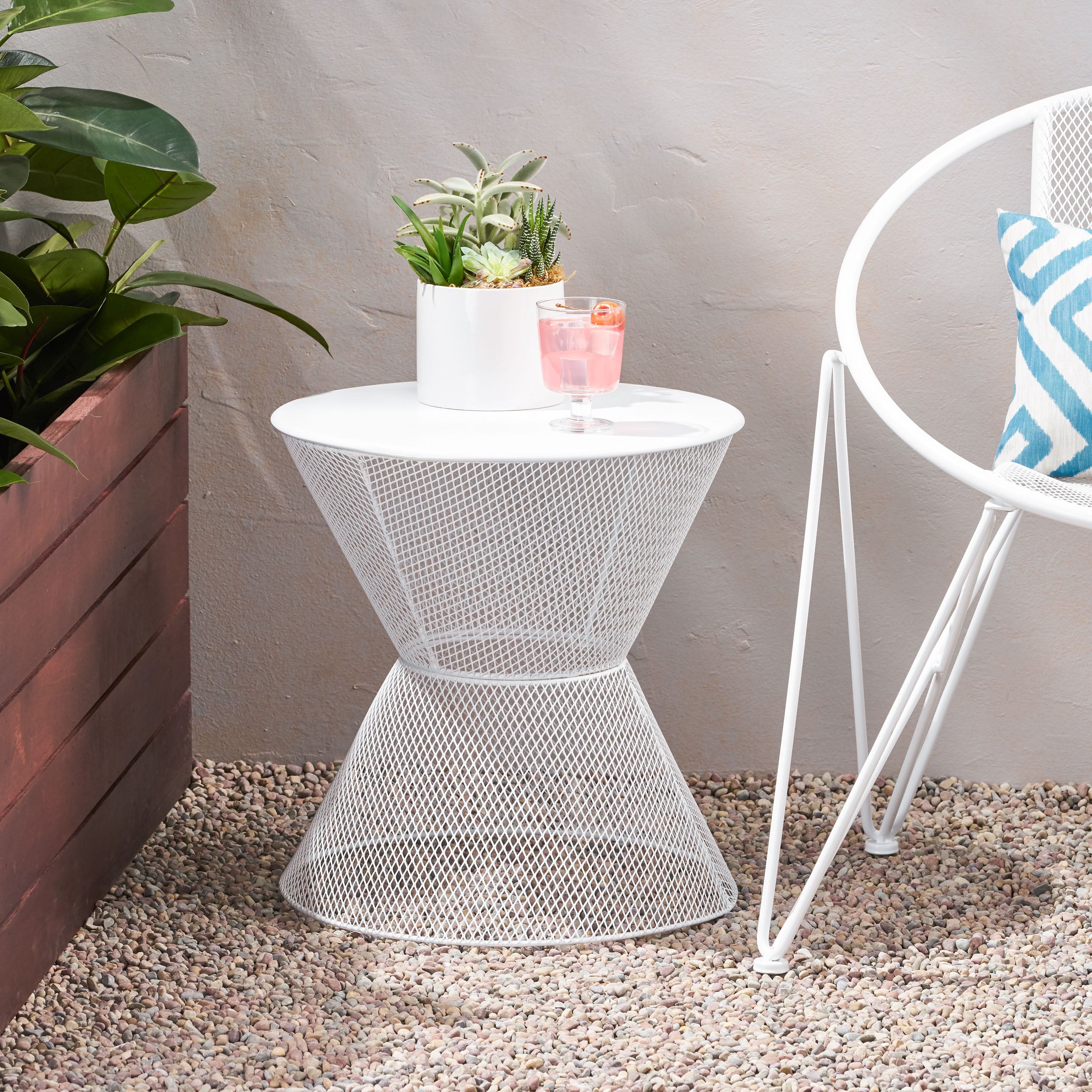 Tristian Modern Outdoor Iron Side Table