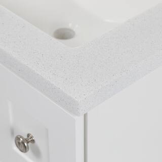 Glacier Bay Bannister 42.50 in. W x 18.75 in. D x 35.14 in. H Bath Vanity in White with White Top BA42P2-WH