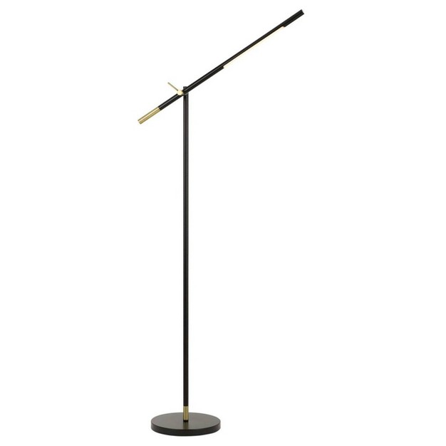 Adjustable Metal Virton Arm Floor Lamp includes Led Light Bulb Black antique Brass Cal Lighting