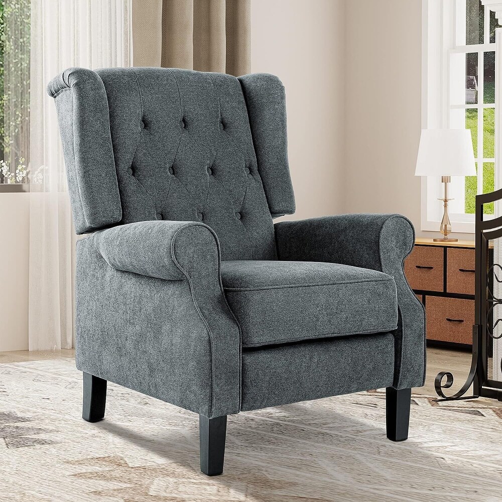 Moasis Grey Fabric Recliner Chair Accent Chair
