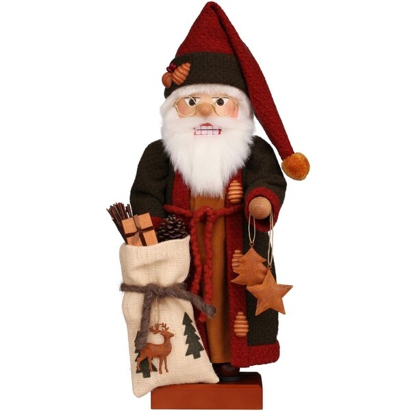 19.5 Brown Red Christian Ulbricht Autumn Santa Nutcracker Decoration