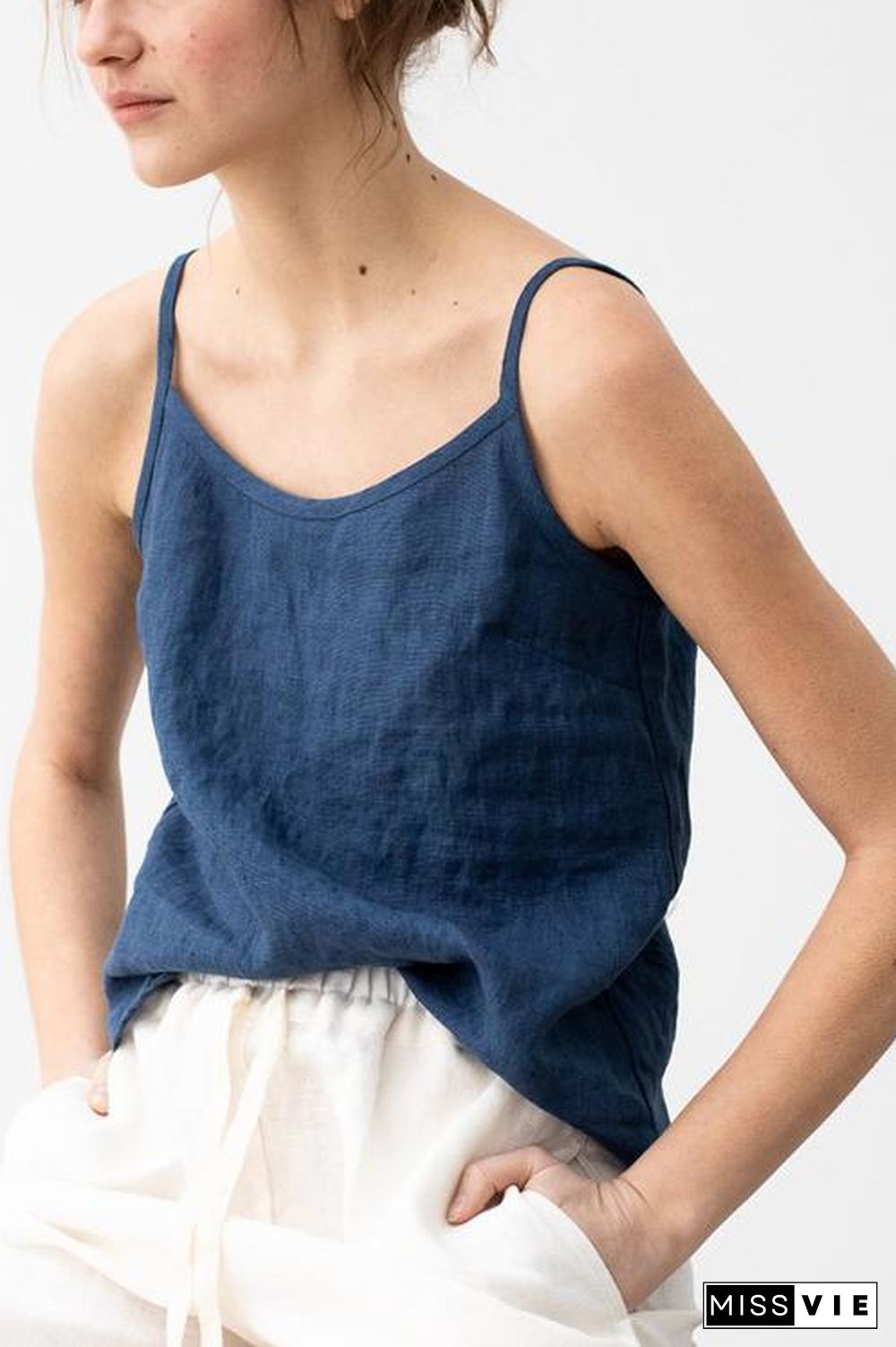 Solid Linen Tank Top