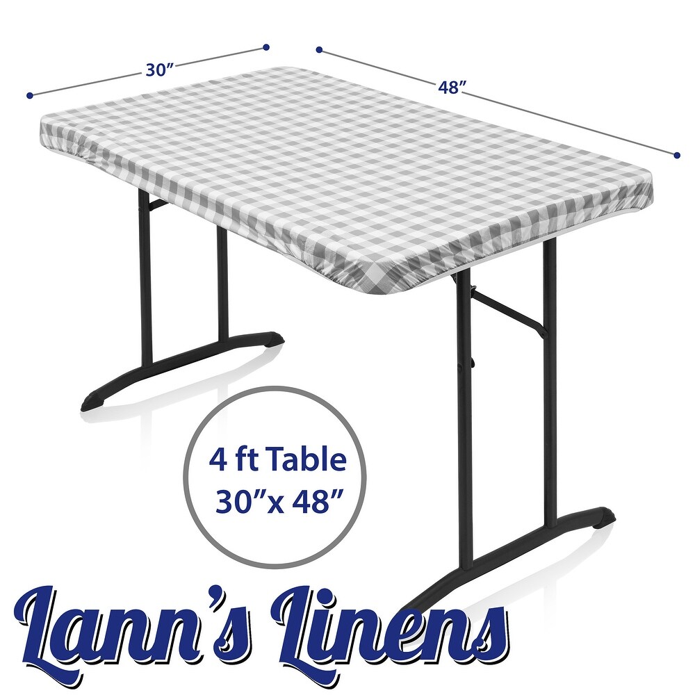 Fitted Vinyl Tablecloth with Flannel Backing  Patterned