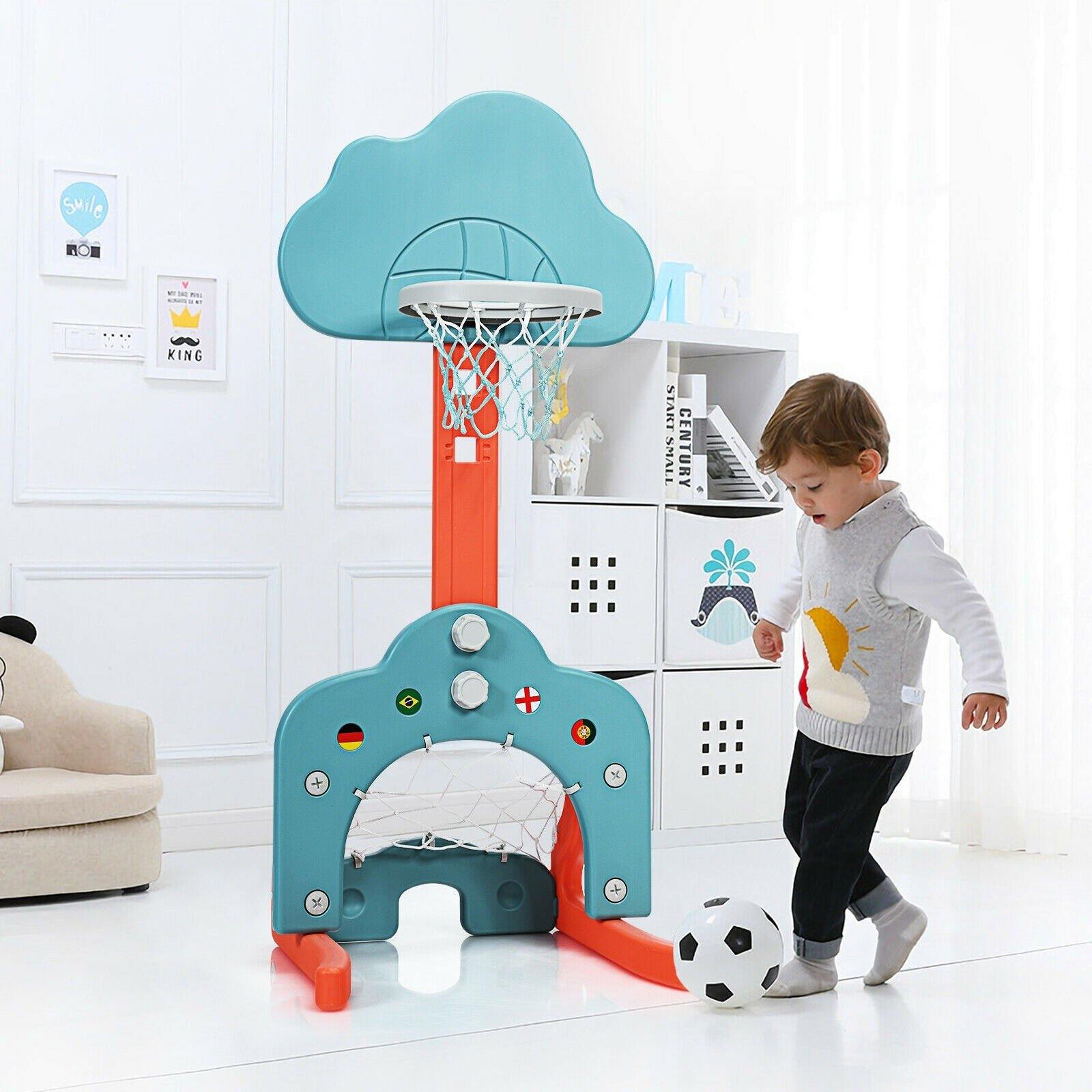 Costzon Kids Basketball Hoop, Toddler Sports Activity Center w/ 5 Adjustable Height Levels