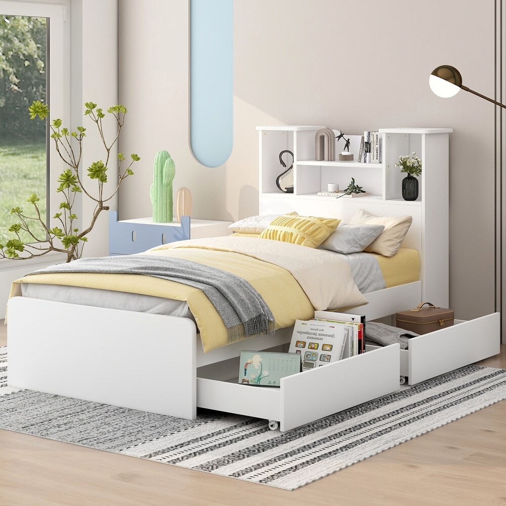 Twin Size Storage Platform Bed Frame