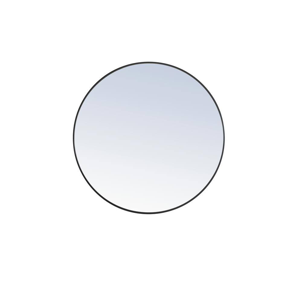 Large Round Black Modern Mirror (42 in. H x 42 in. W) WM8088Black