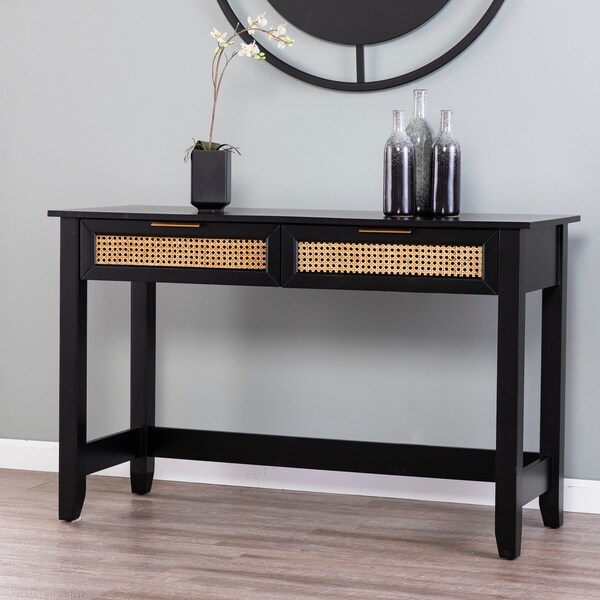 SEI Furniture Chekshire Black Storage Console