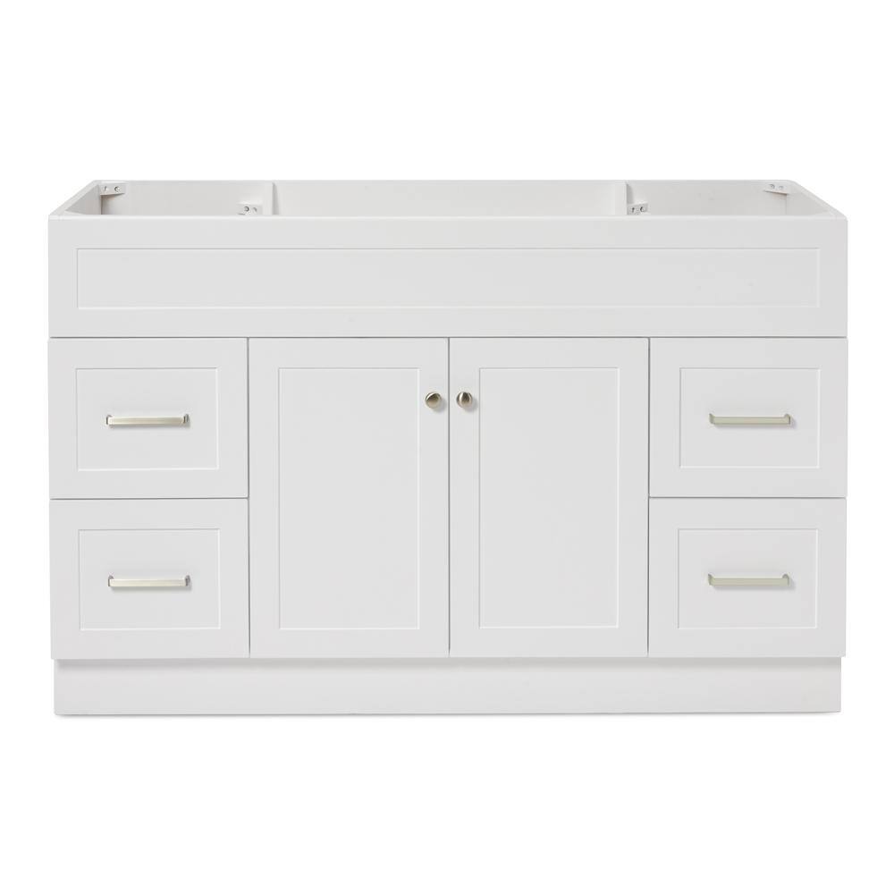 ARIEL Hamlet 54 in. W x 21.5 in. D x 33.5 in. H Bath Vanity Cabinet Only in White F055S-BC-WHT