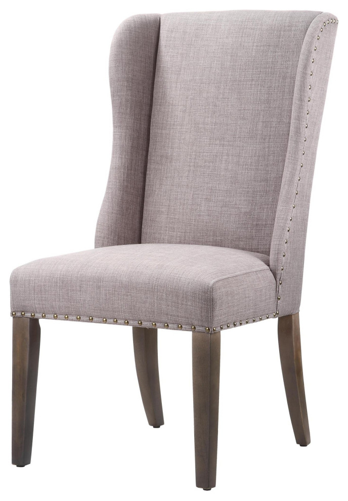 Adan Rustic Modern Set of 2 Chair in Grey Fabric   Transitional   Dining Chairs   by AMOC  Houzz