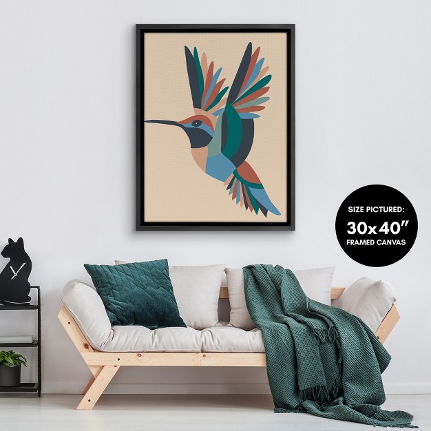 Americanflat Freedom Kingfisher By Miho Art Studio Floating Canvas Frame Modern Wall Art Decor