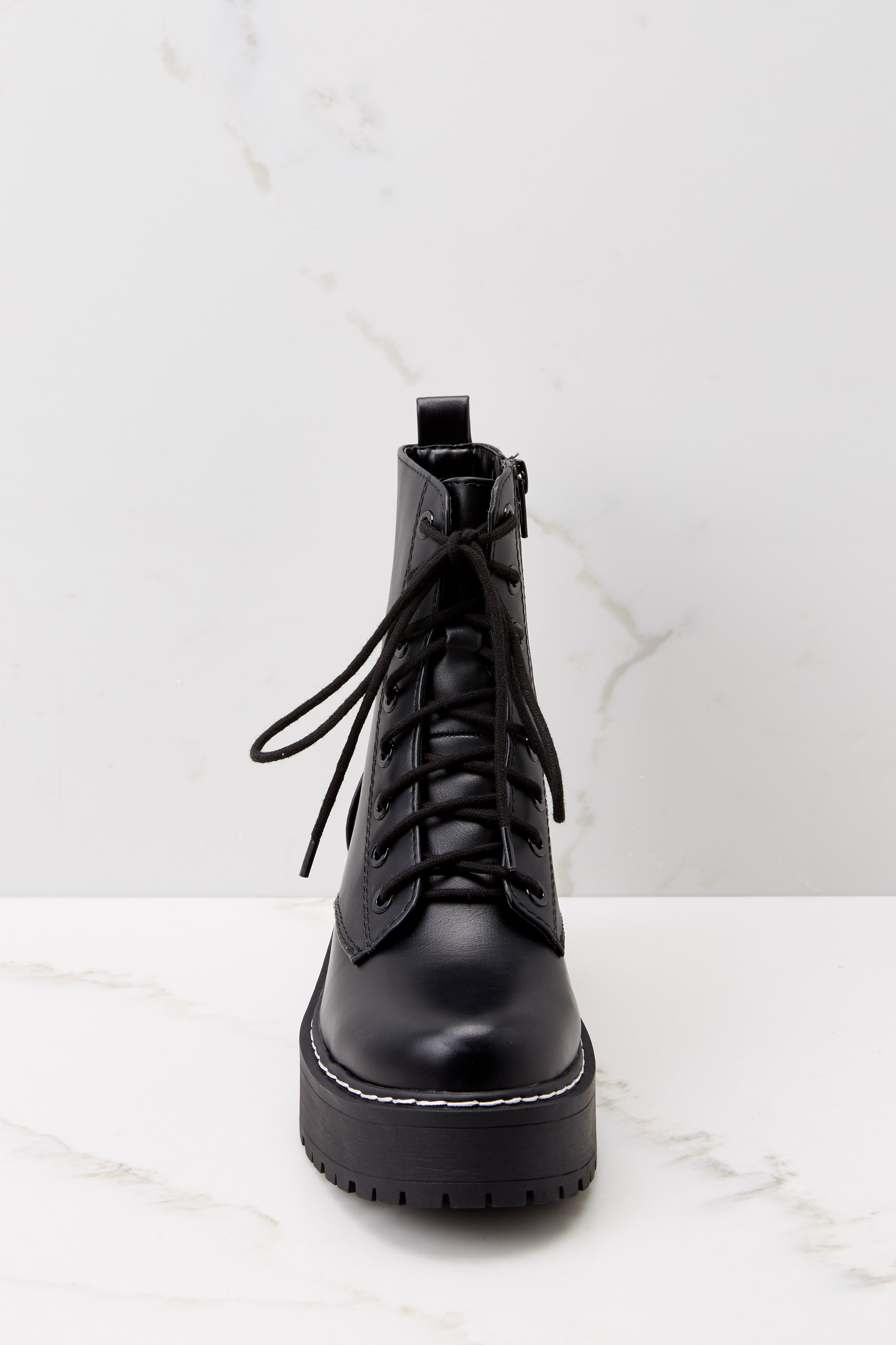 Just For Kicks Black Platform Lace Up Boots