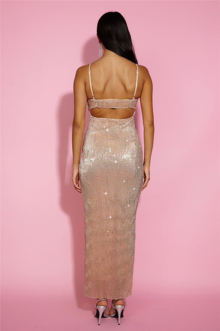 Dreamy Shine Maxi Dress ROSE GOLD