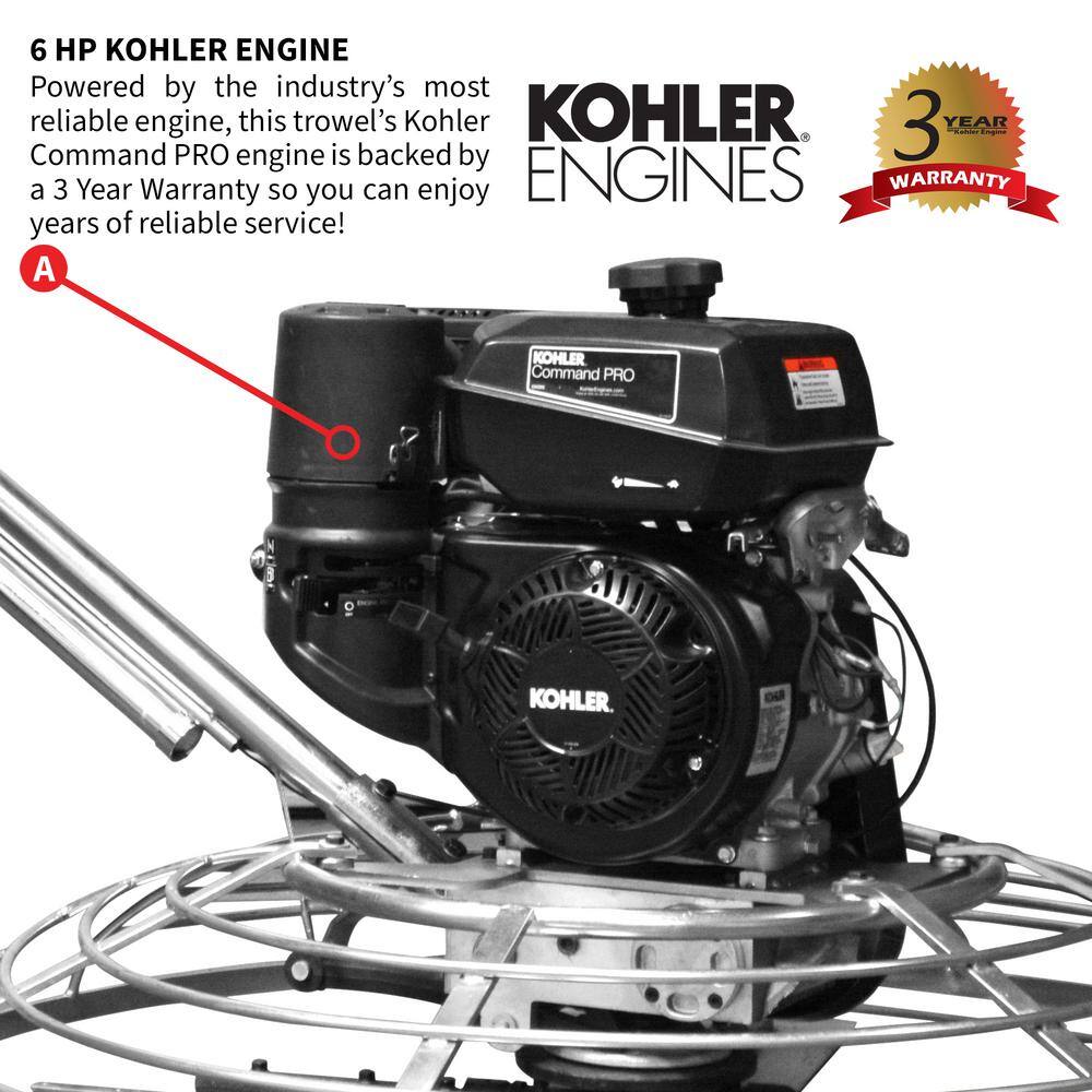 Tomahawk Power 36 in. Kohler Concrete Power Trowel Powered by 6 HP CH260 Kohler Engine for Concrete Finishing JXPT36K