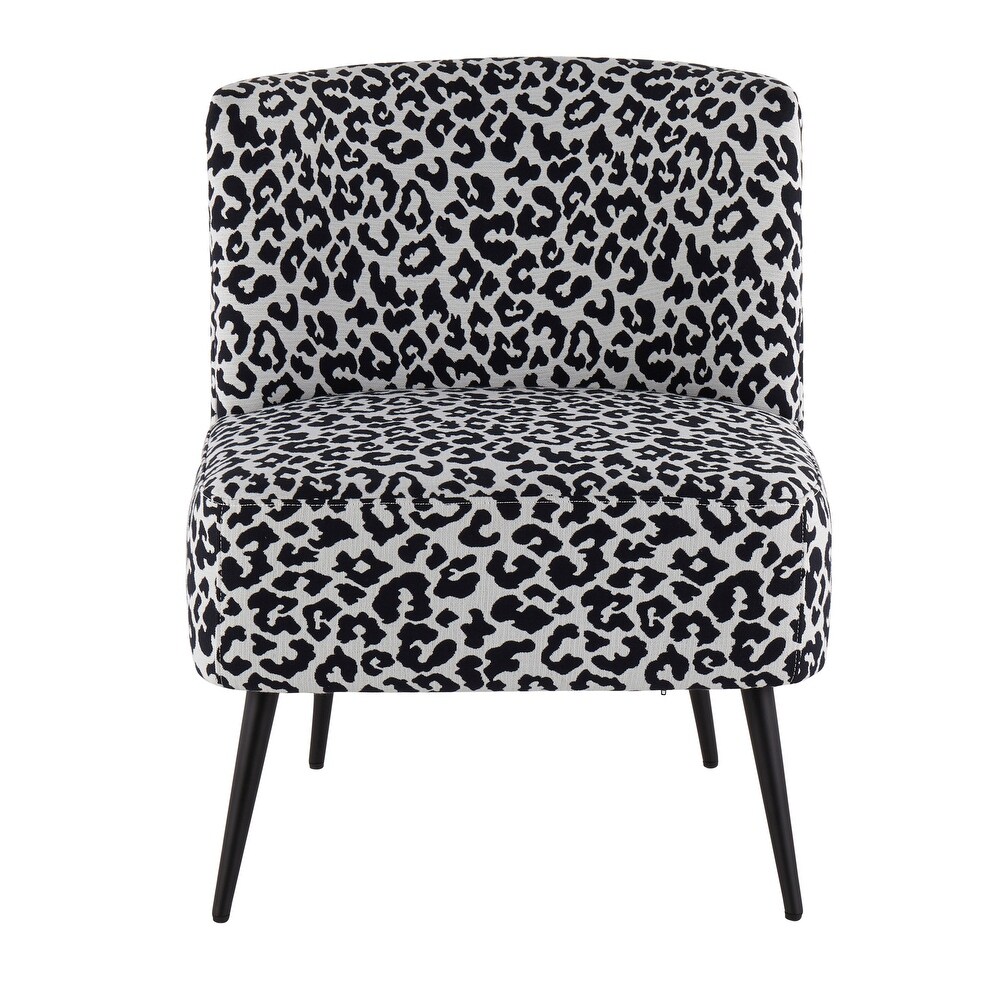 Silver Orchid Harding Leopard Print Slipper Chair