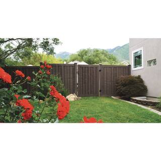 SimTek 5 in. x 5 in. x 8-12 ft. DarkWalnut Brown Composite Fence Gate Post GP102DBR